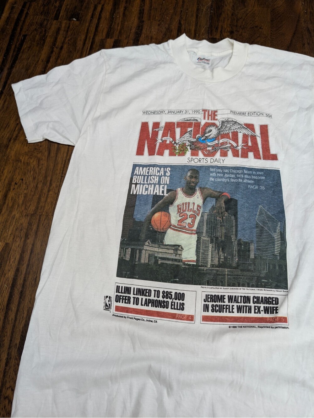 Michael Jordan Bulls Graphic Shirt Stedman Large Vintage 90s